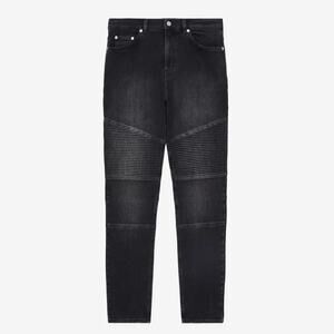 The Kooples Moto Jeans Slim Fit 90s Denim Dark Wash Black NWT Mens FR30